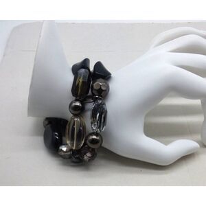 Style & Co Women’s 2-String beaded Bracelet, Black / multi